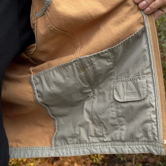 LL Bean Canvas Work Jacket Camel Men's Medium 100% Cotton O AKC2 Vtg Chore Coat - Picture 5 of 10